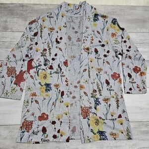 Style & Co Open Front Cardigan XL Floral Print Cottagecore Boho Layering Piece